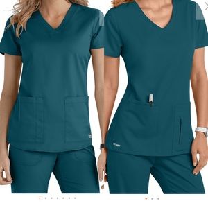 Two Greys Anatomy Caribbean Blue Scrubs tops